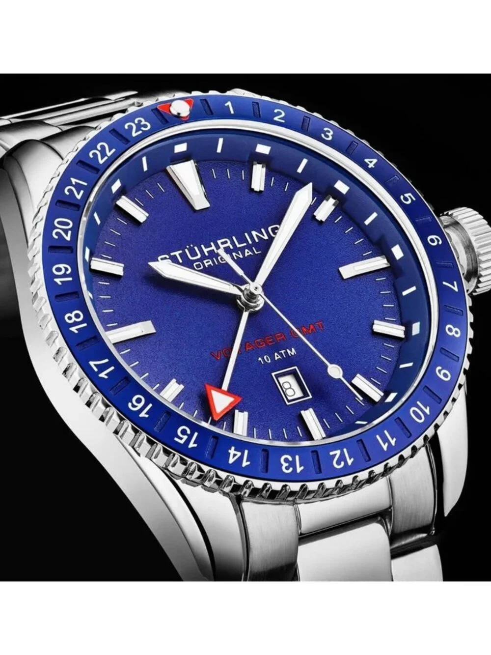 NWT Stuhrling Original Aquadiver Quartz Blue Dial Men's Watch
